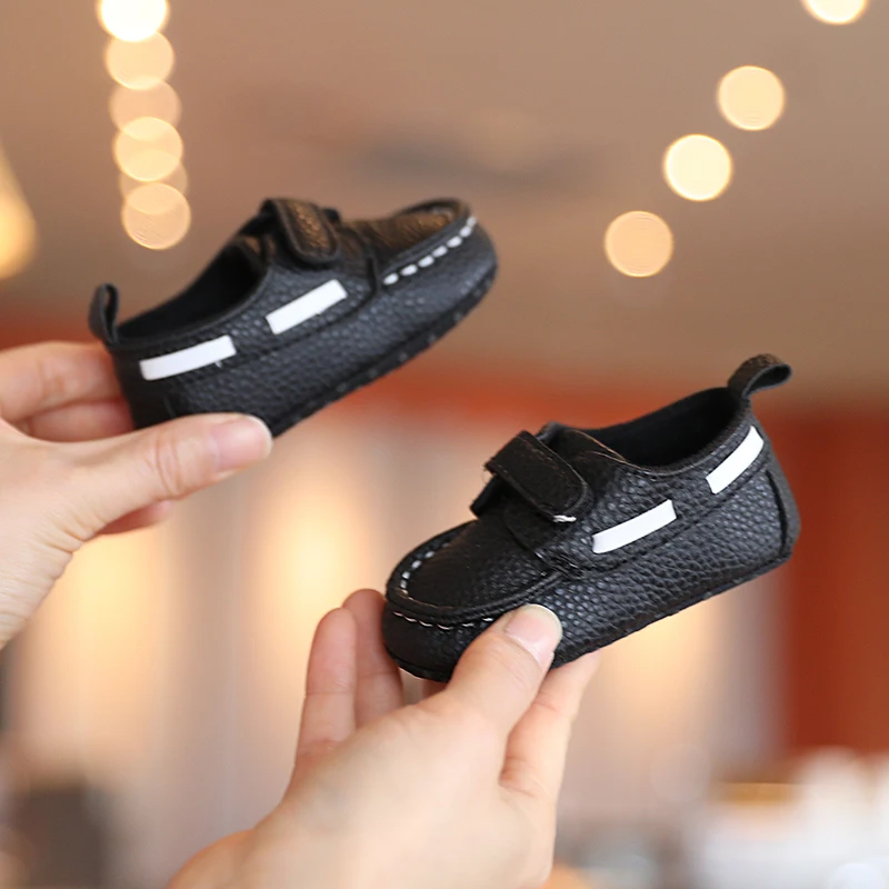 VALEN SINA Nuove scarpe per bambini Mocassini battesimali bianchi per battesimo Neonati maschi Scarpe slip-on per piselli Scarpe da passeggio