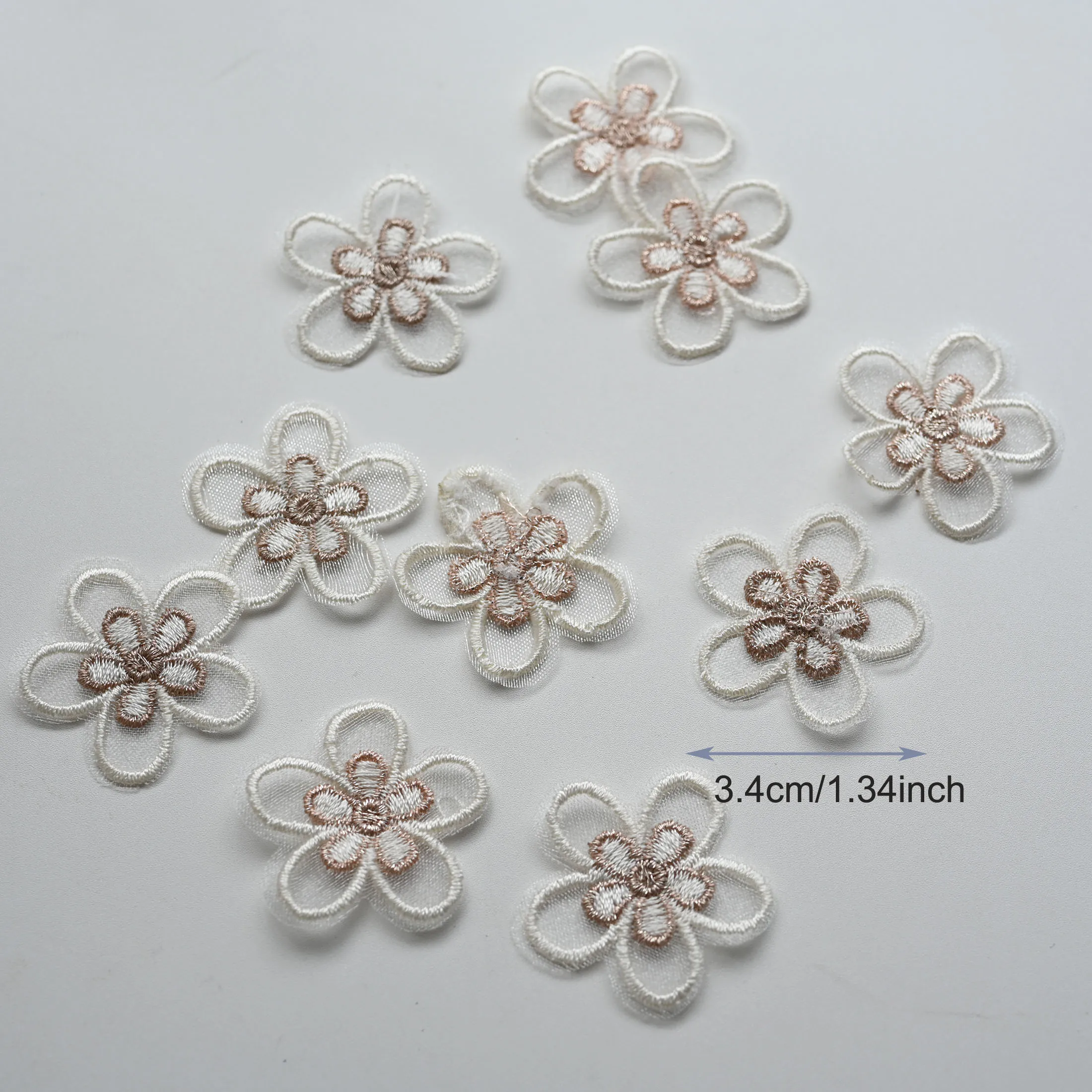 10 teil/los Fee organza blume Patches für Kleidung nähen auf parches Applique nähen auf parches Dekoration Abzeichen – Detail 5