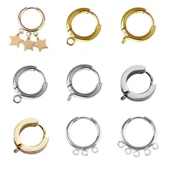 10pcs/lot Stainless Steel DIY Earrings Round Hoop Earring Clasps Fittings Base DIY Jewelry Earrings Making Supplies Finding