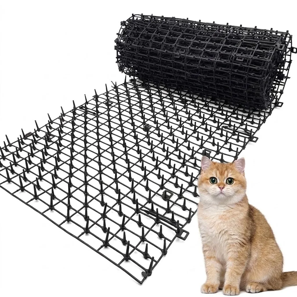 Anti Cat Dog Network Repellent Training Plastic Spike Mat Cat Deterrent Mat for Keeping Away Cats Dogs Protecting Plants Outdoor