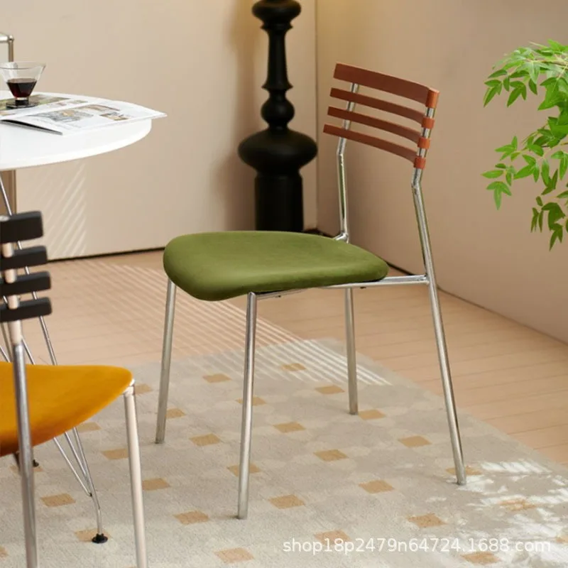 Medieval dining chair home designer leisure study soft bag makeup chair restaurant solid wood retro