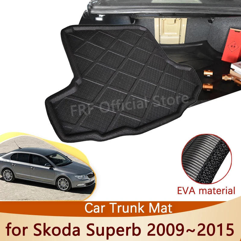 Auto for Skoda Superb 2 MK2 2009 2010 2011 2012 2013 2015 3t B6 Car Accessorie Rear Trunk Mat Floor Tray Liner Cargo Boot Carpet