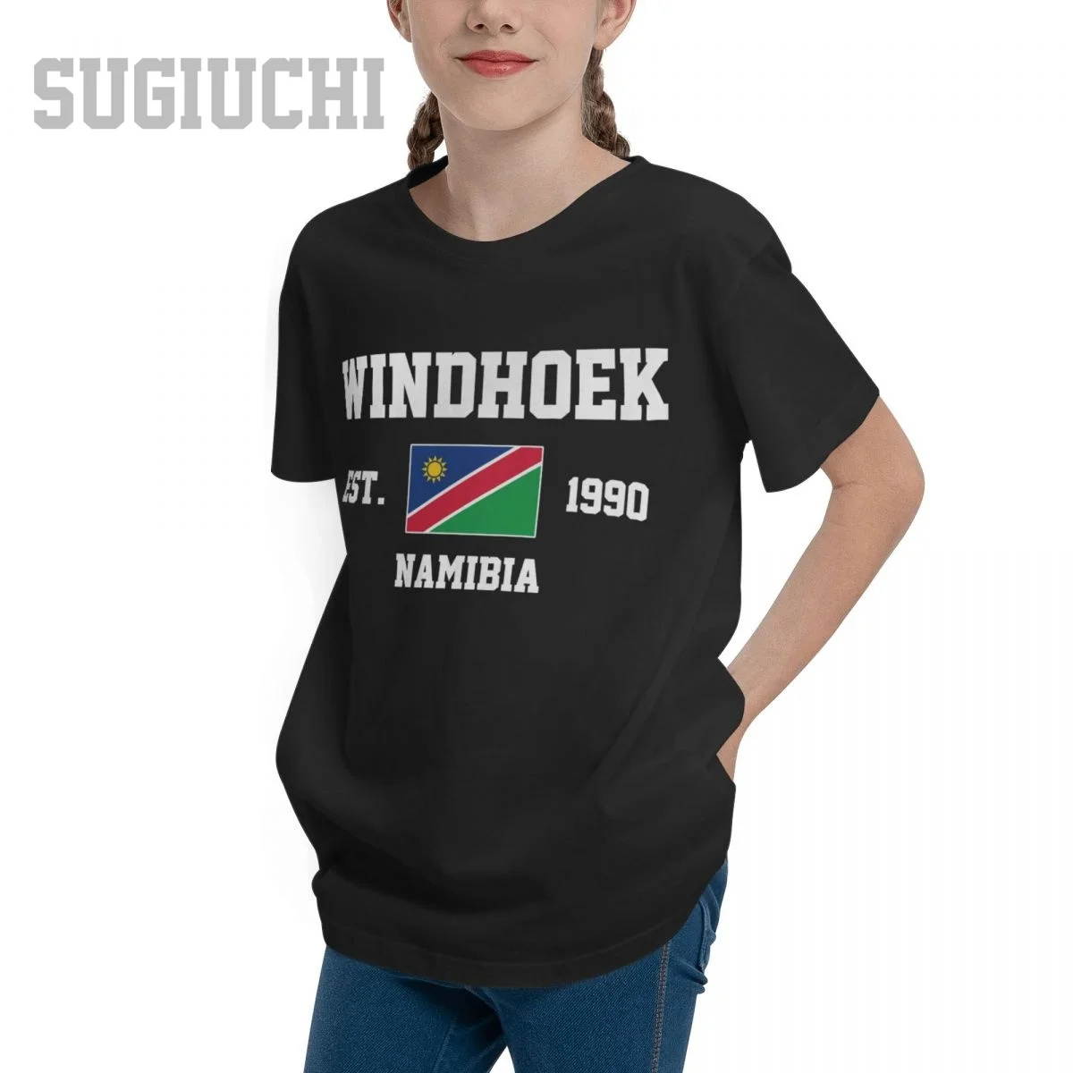 Unisex Youth Boy/Girl Namibia EST.1990 Windhoek Capital T-shirt Kids tshirt tee 100% Cotton T Shirt o-neck short sleeve Children