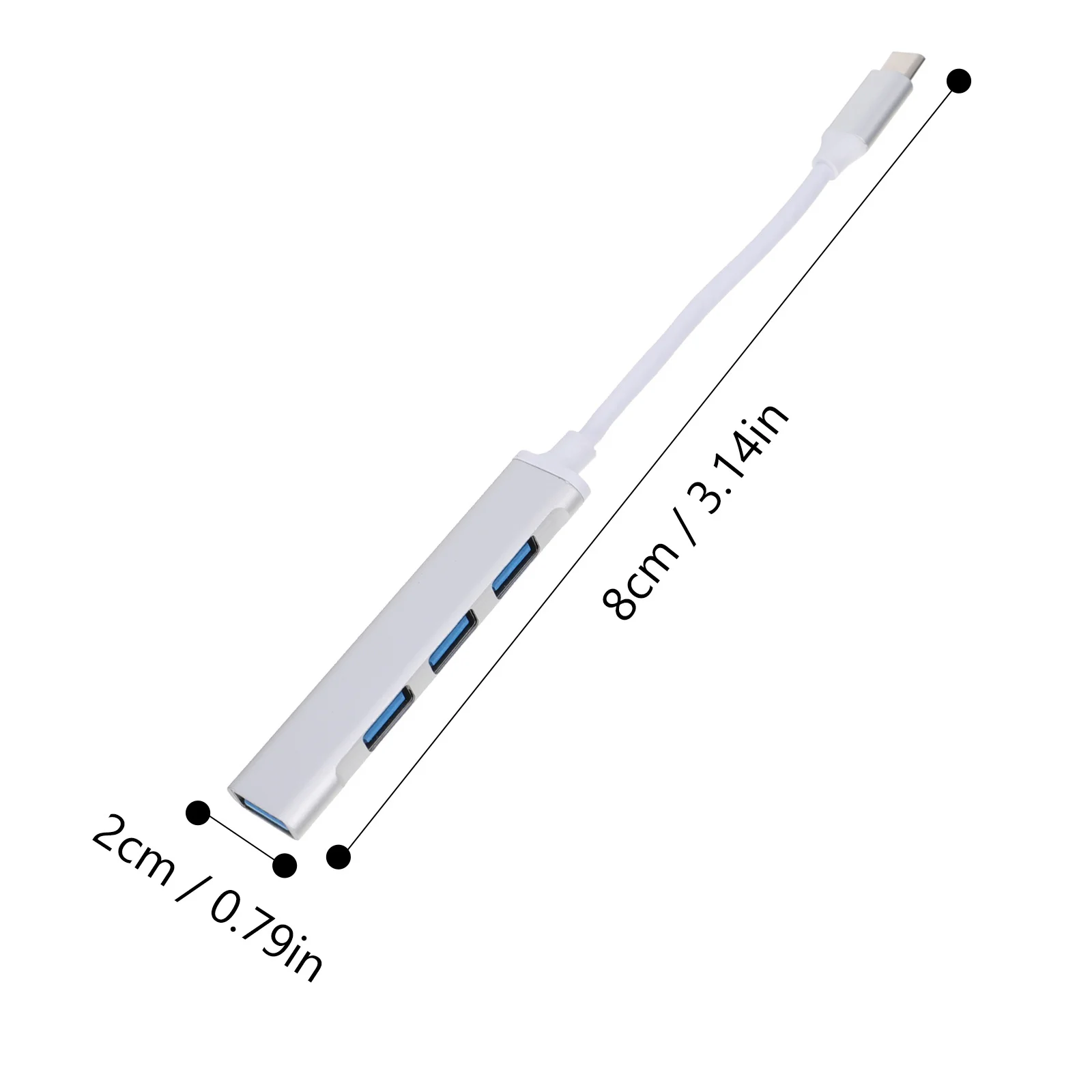 USB Type-C 4-poorts datahub Aluminiumlegering Duurzame laptoptelefoonadapter Plug and Play Multifunctionele uitbreidingsoverdracht USB 3.0