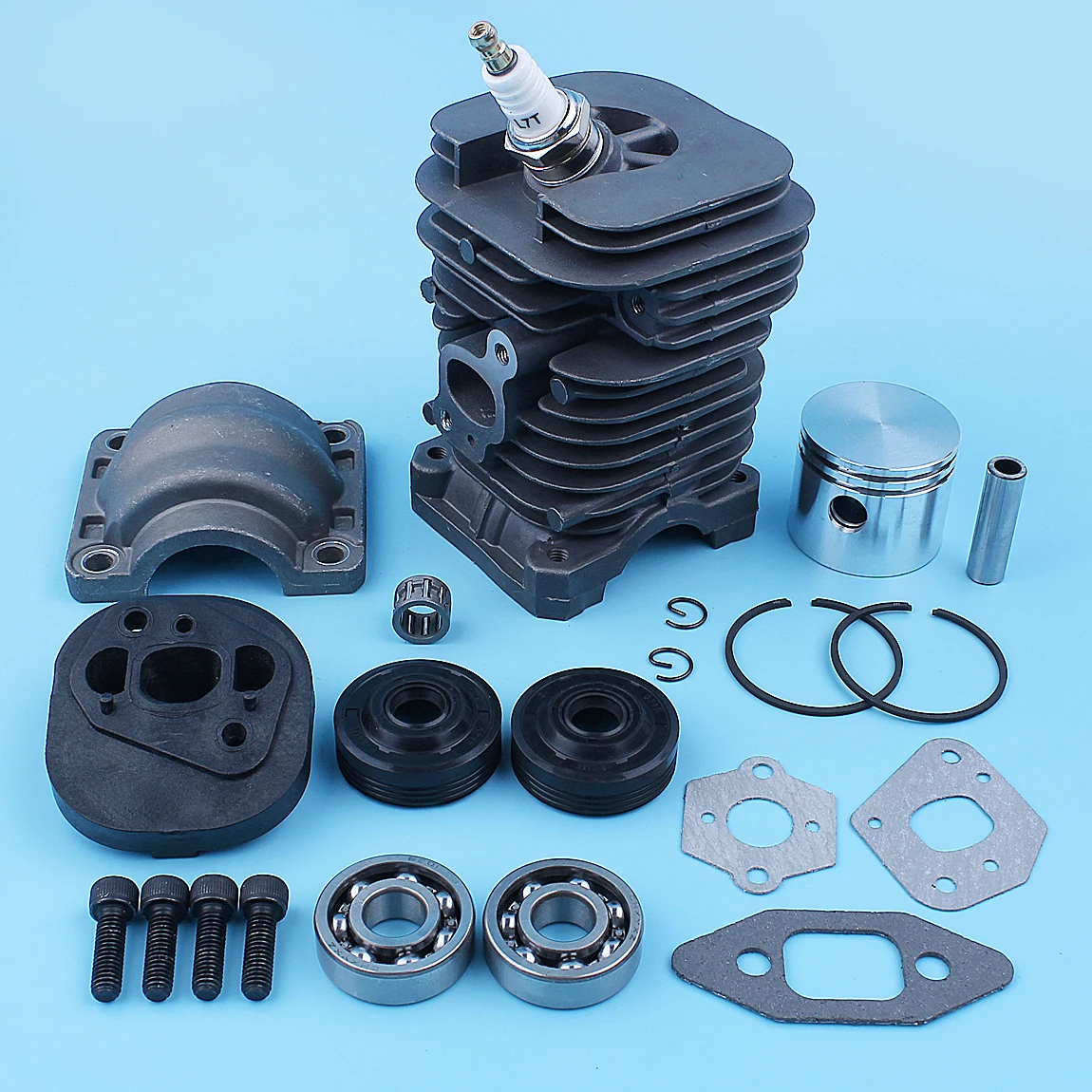 Nikasil Cilindro Pistão Manivela Rolamento Vedação Kit Junta para Poulan Pp220 Pp221 Pp260 1950 2150 2250 2450 2550 Sm4018 Motosserra 41 mm