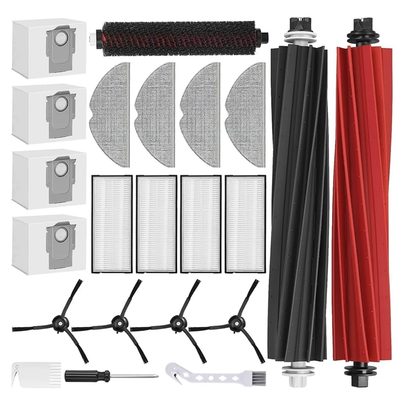 روبوروك-فرشاة رئيسية مزدوجة لمكنسة S8 برو الترا ، فرشاة جانبية ، فلتر هيبا ، أقمشة ممسحة ، قطع غيار ، ملحقات