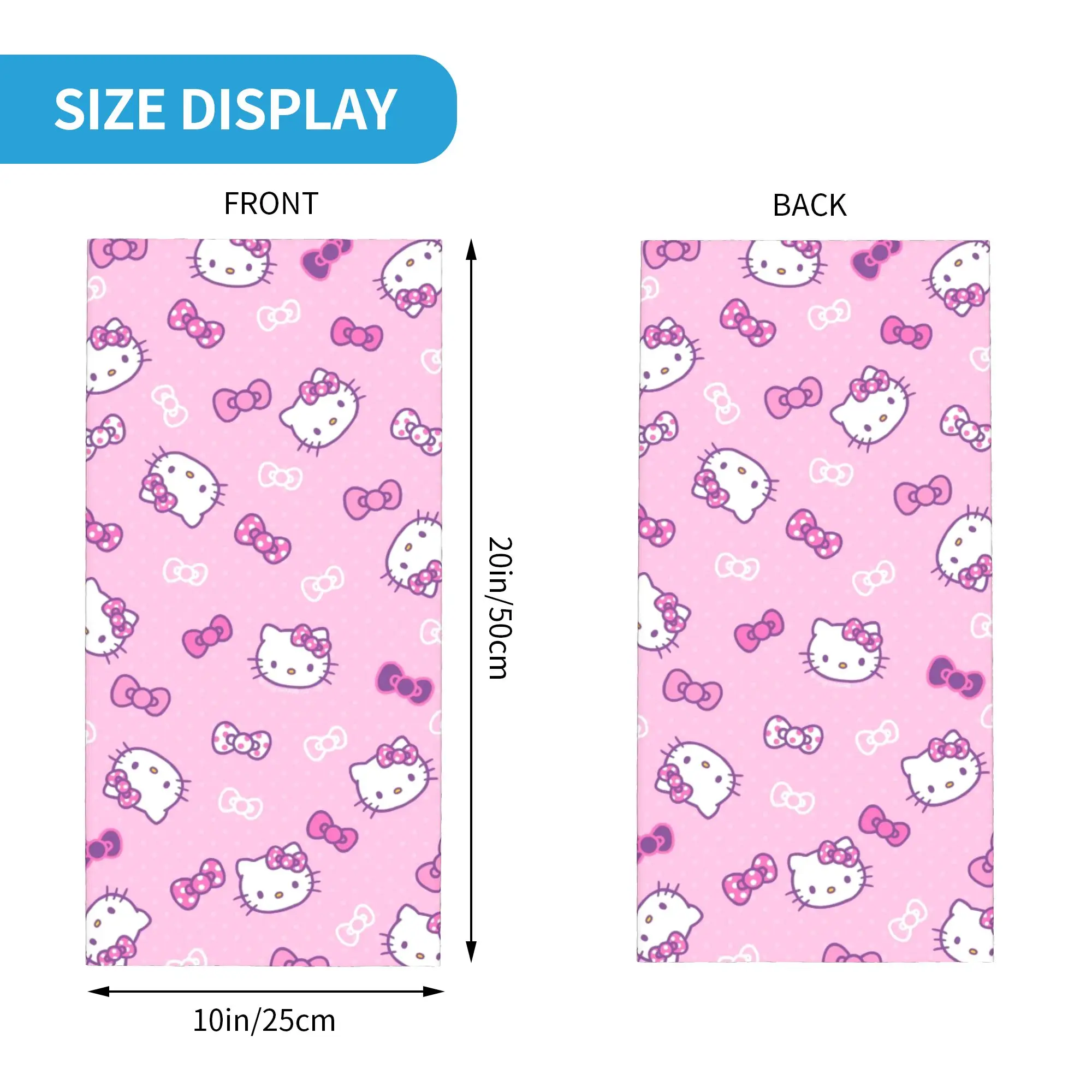 مرحبا كيتي الكرتون لطيف باندانا غطاء الرقبة المطبوعة أقنعة الوجه وشاح متعدد الوظائف ركوب الدراجات الصيد للرجال النساء الكبار #2