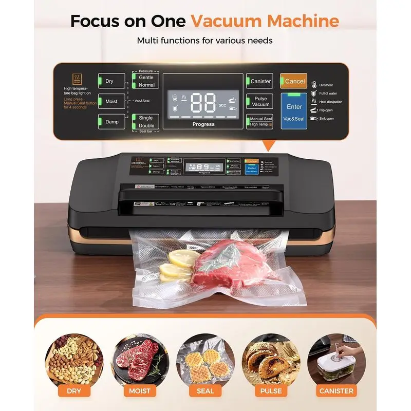 SV608Household vacuum sealing machine for food preservation, suitable for both dry and wet foods; high-end packaging machine