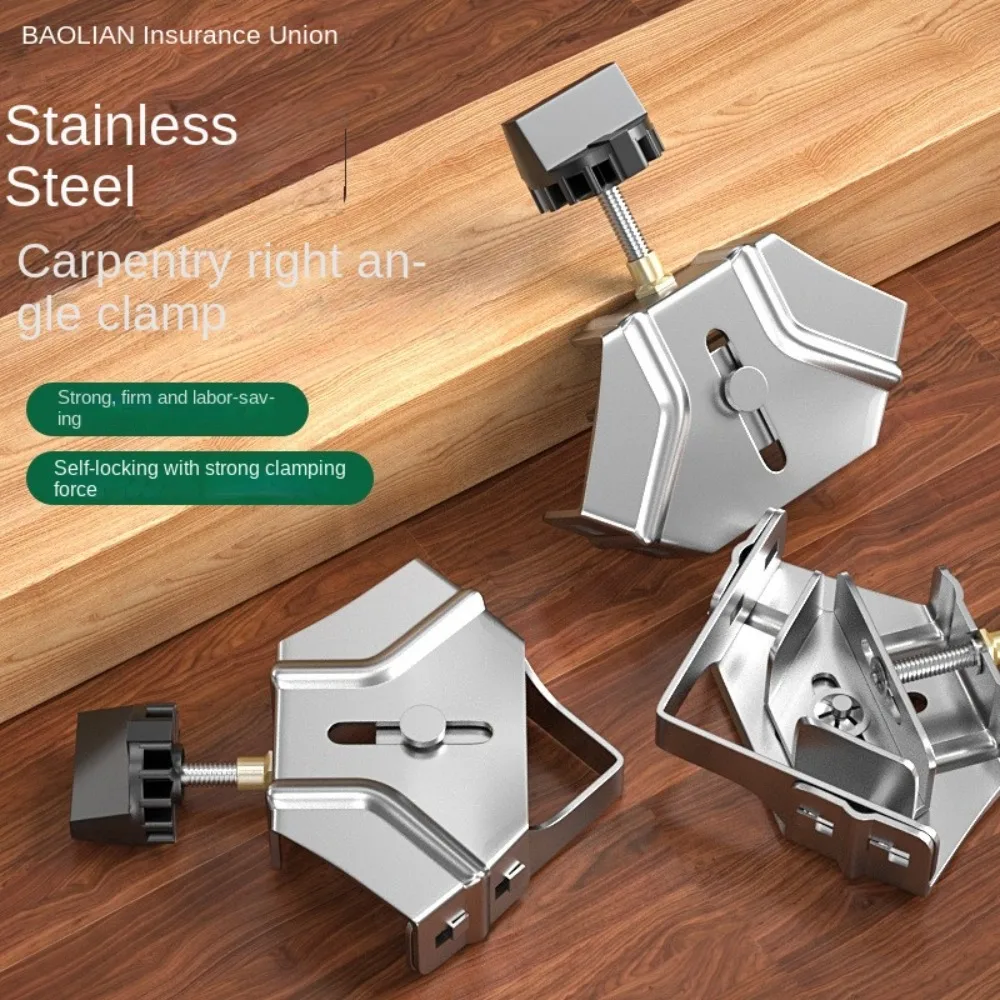 

Stainless Steel Right Angle Clamp Quick Clip Auxiliary Corner Clamp Locator Sturdy Open/Close 90 Degree Fixing Clamp