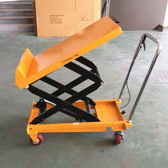 Table élévatrice de taille, plate-forme manuelle, élévatrice hydraulique manuelle à ciseaux avec Table inclinable