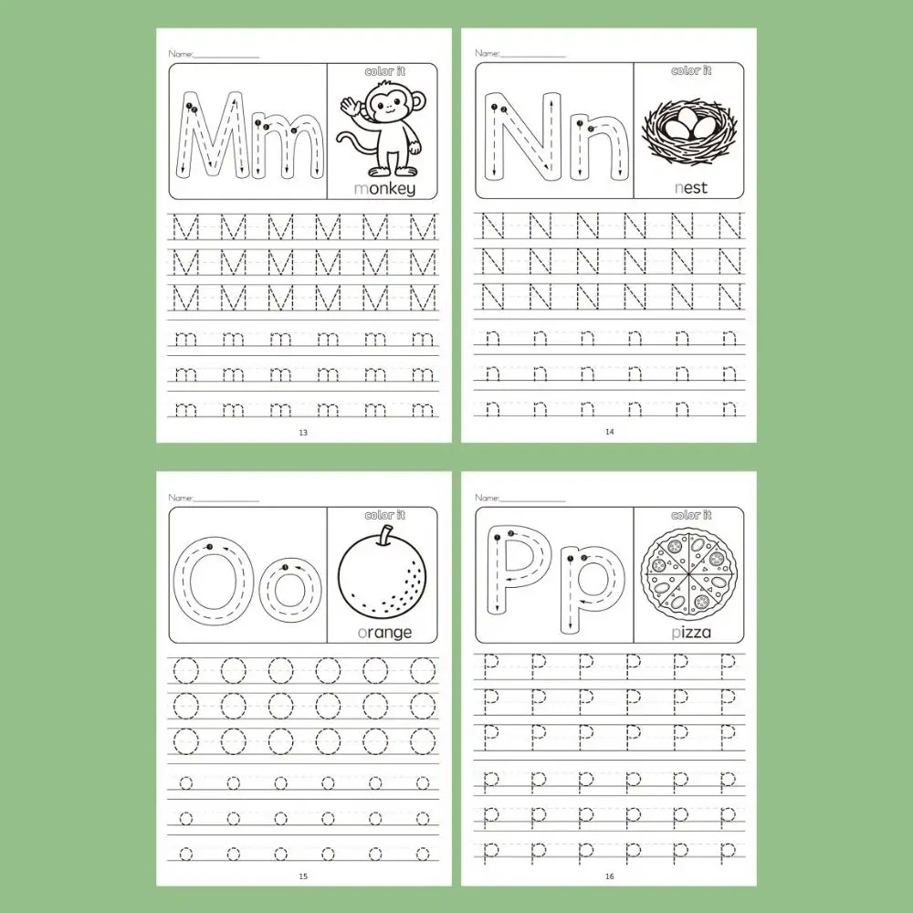 Children English Coloring Book Handwriting Uppercase and Lowercase Letters Practice Book 26 Alphabet Practicing Graffiti Book
