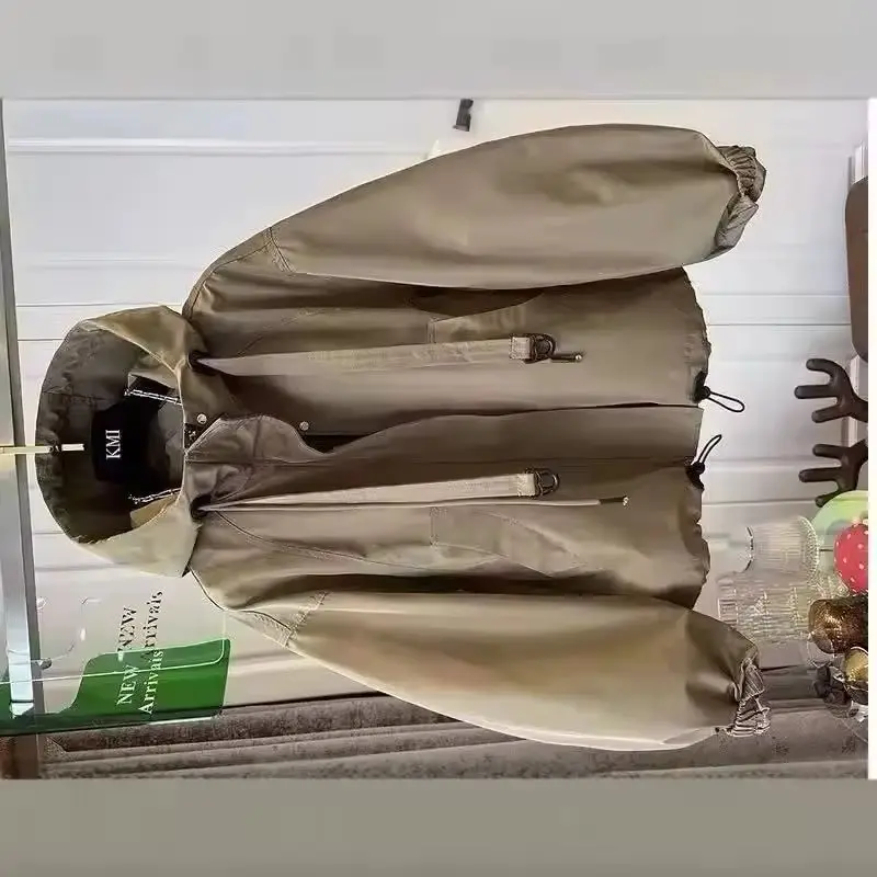 

Весенне-осенний новый модный корейский короткий плащ, женский свободный повседневный универсальный ветровка с капюшоном, верхняя одежда, женское пальто