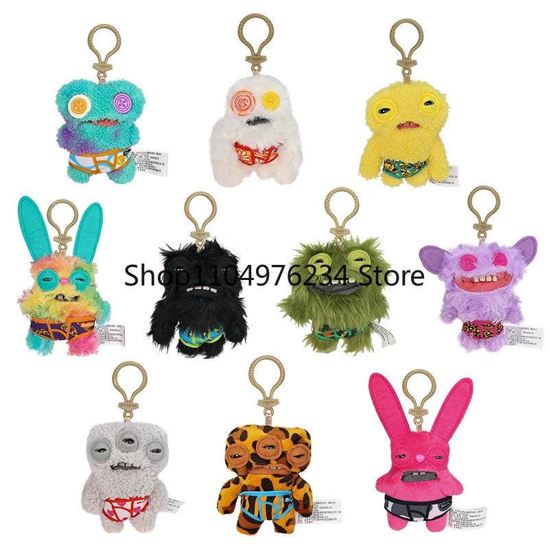 12 cm Fuggler Grappig Lelijk Monster Knuffels Sleutelhanger Kawaii Fuggler Monster Konijnen Leuke Gevulde Peluche Poppen Hangers Geschenken Kid