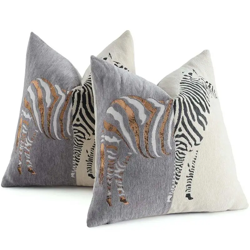 A72P Throw Pillow Covers Set Of 2 Chenille Patchwork Decorative Pillow Covers For Sofa Couch Bed 18 X 18-Inch Pillowcase