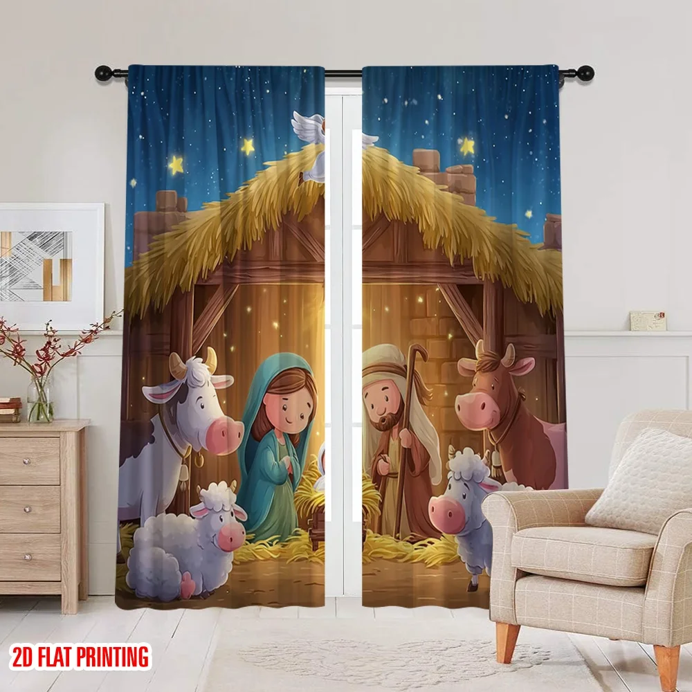 2 قطعة 2D الطباعة المسطحة عيد القديس باتريك المشهد الستار ضوء النجوم الأسرة المقدسة النسيج دون الكهرباء عطلة احتفالية الكمال