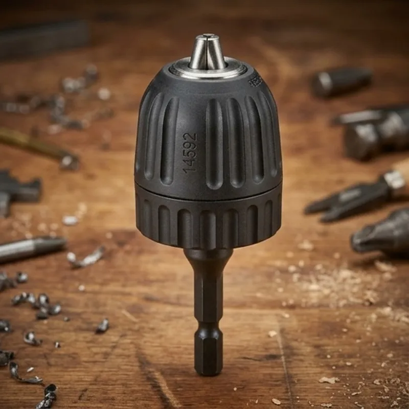 

3/8" - 24UNF Thread Keyless Drill Chuck Converter, Quick Change Adapter, 1/4" Hex Shank