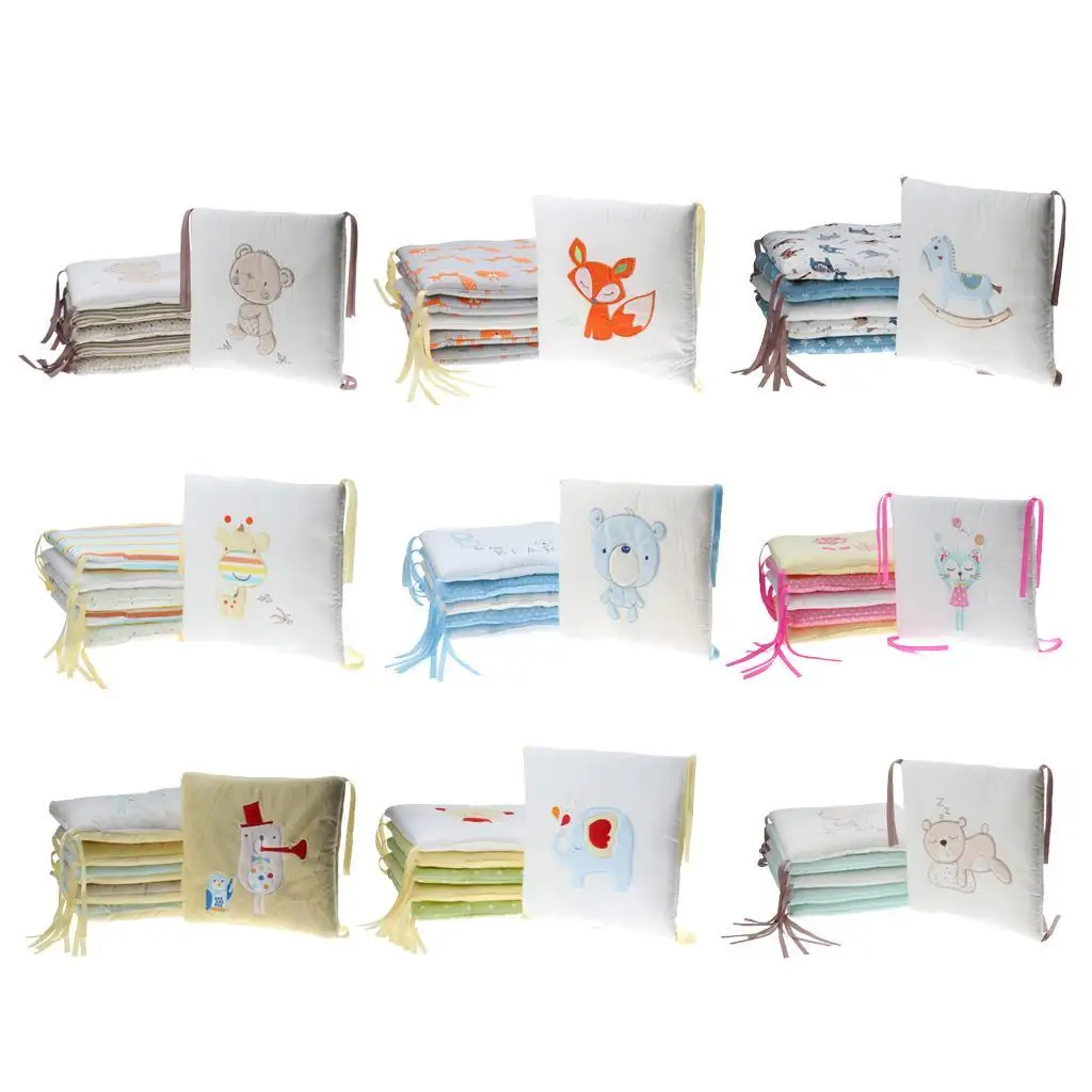 

6pcs Baby Bed Bumper Skin-friendly Infant Crib Bed Accessories Protector Liner