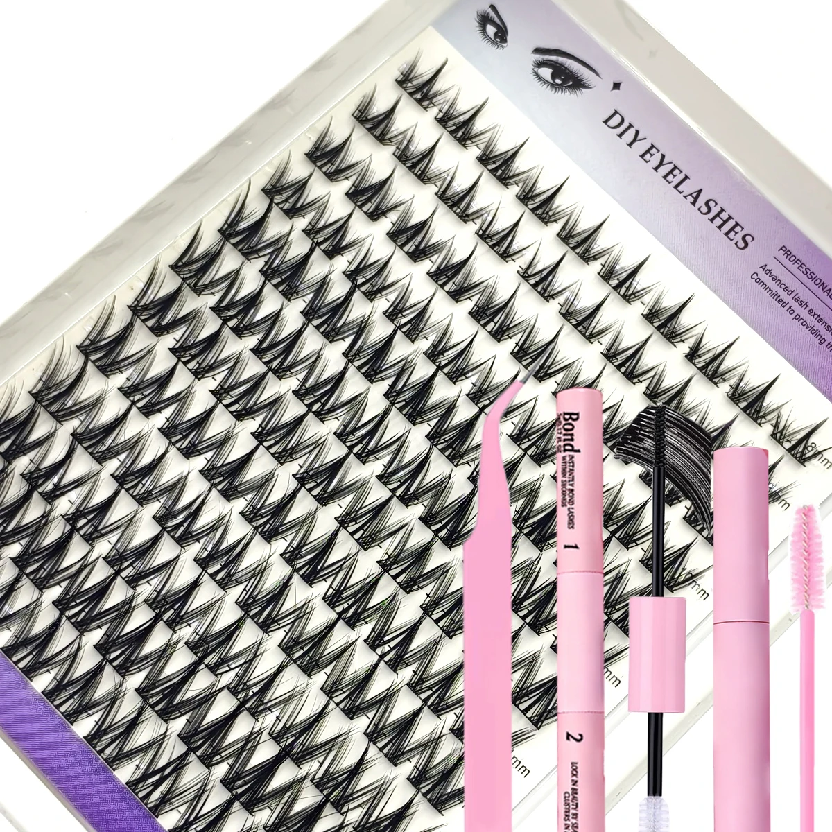 3D Intelligente DIY 32reihige 60-150P Persönliche Wimperncluster D-Curl Wimpernverlängerung Natürliches Wimpernbuch Klebeset – Detail 14