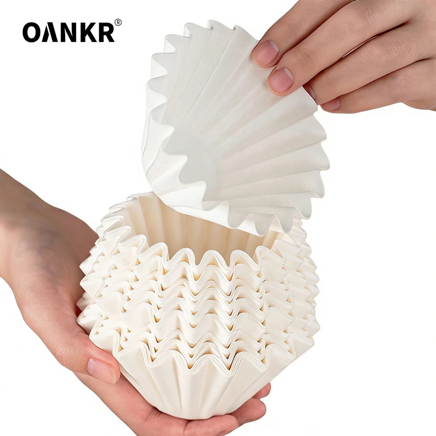 

OANKR 2-5 Cup Coffee Filters,50pcs Coffee Filters,Thicken Coffee Filter Basket for Commercial,Home Coffee Maker,Pour Over Coffee