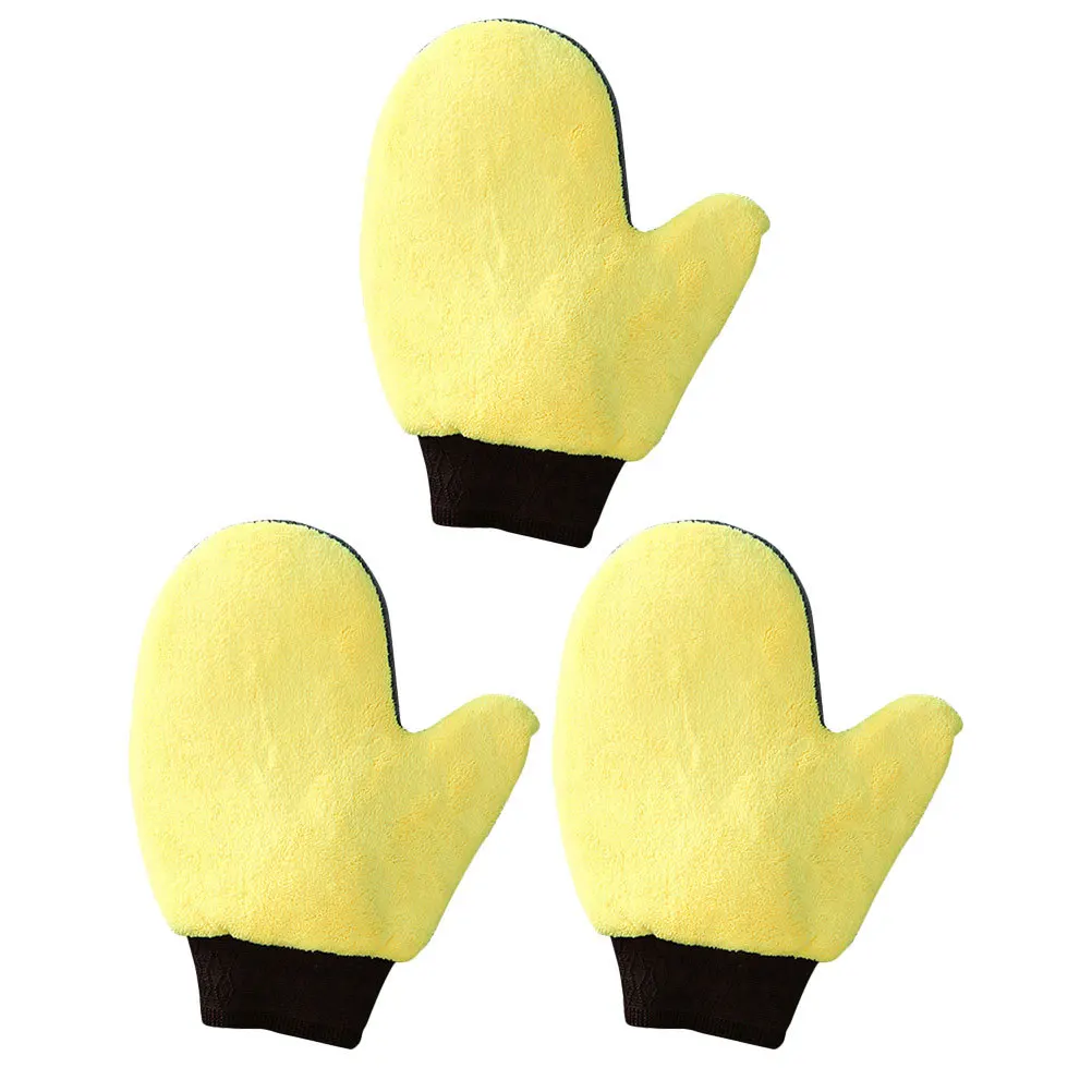 

3Pcs Car Washing Mitts High Absorbent Lightweight Cleaning Gloves for Vehicle Body Window Dust Removal Wash Tools