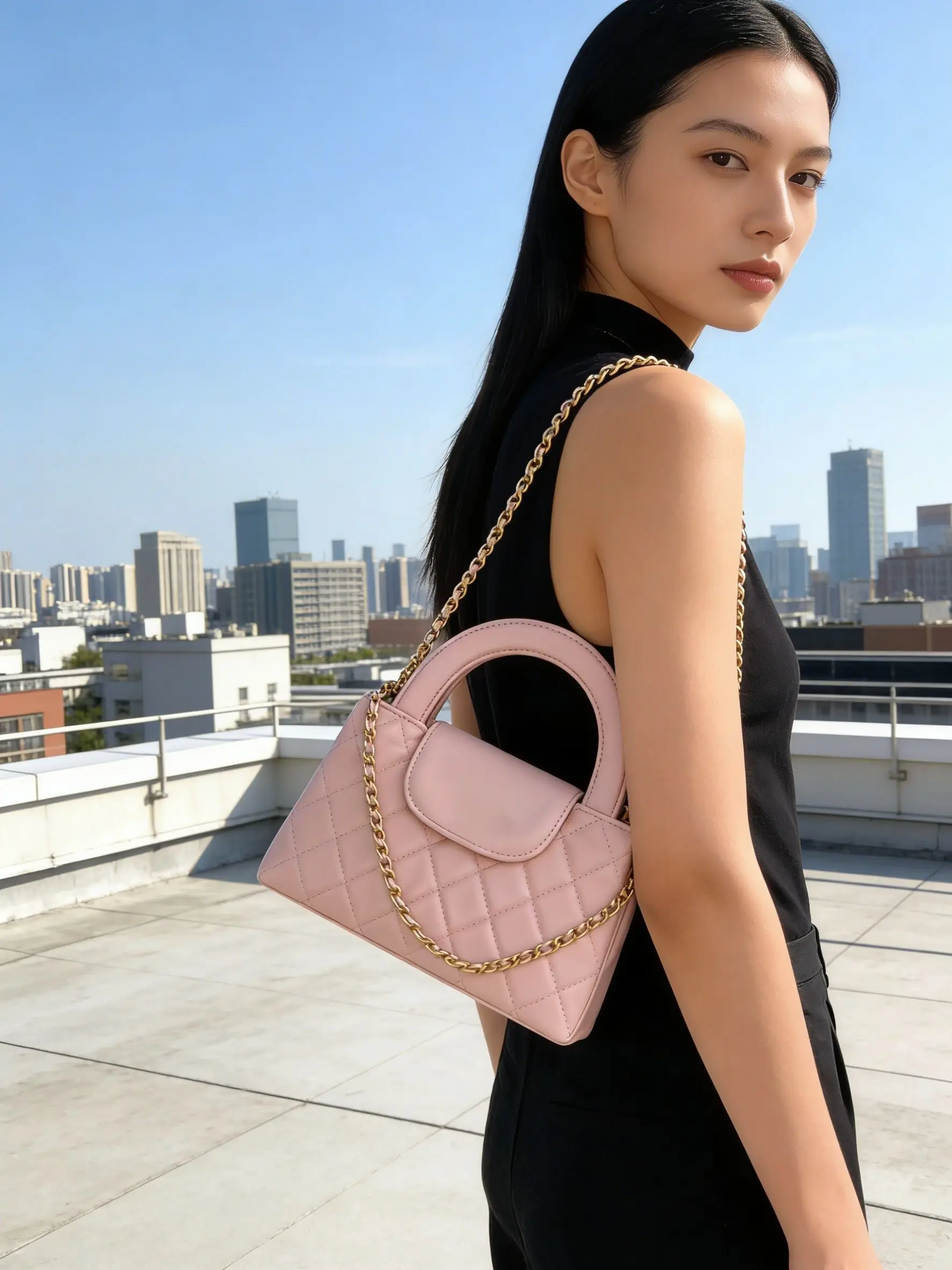 

Luxury design women's handbag, high-quality genuine leather small square bag, commuter crossbody bag