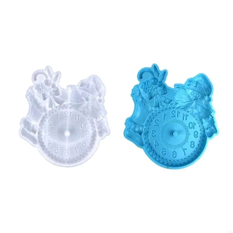 

T3LC Christmas Clock Silicone Mold Unique Santa Clocks Mold Epoxy Resin Mold