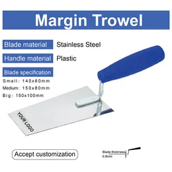 Chuanyue Brand Stainless Steel Margin Trowel Three Specifications Cement Spatula Square Shovel For Build Walls And Shovel Cement