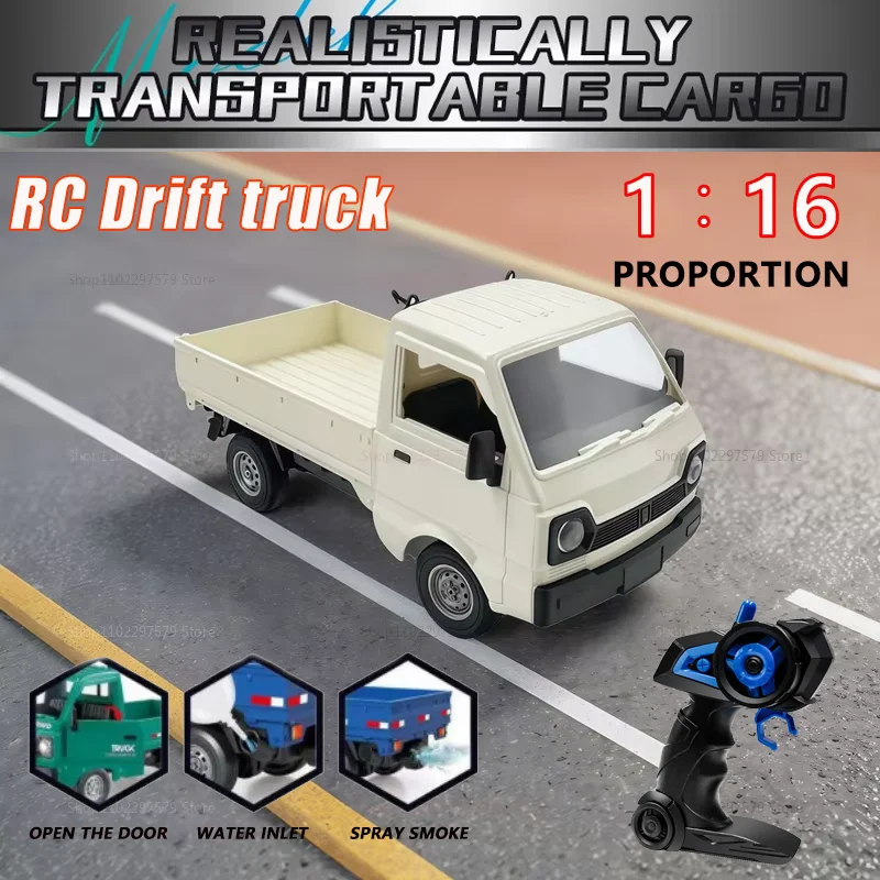 

RC Micro Truck Off Road 2.4G Remote Control Car 1:16 Drift Cargo Toy Truck with Spray Lights Gift for Boys Kids Enthusiasts