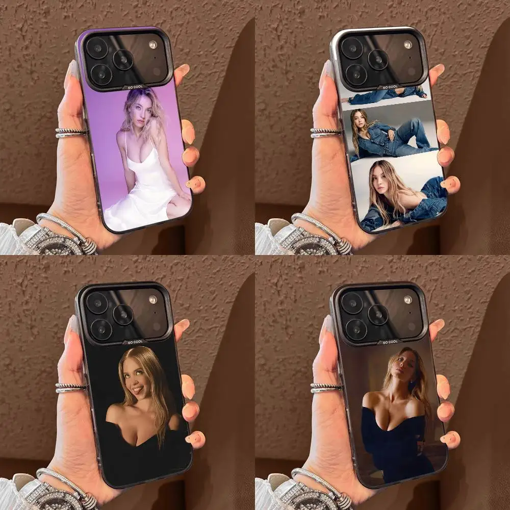 

Phone Case For iPhone 17,16,15,14,13,12,11,Pro,Max,Plus,E,Air,Mini Black Tpu S-Sidney Sweeney Cover
