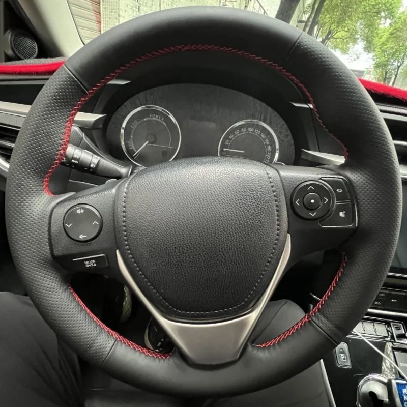 

Black Car Steering Wheel Cover Microfiber Leather For Toyota RAV4 2013-2019 Corolla 2014-2019 Auris 2013-2016 Scion iM 2016