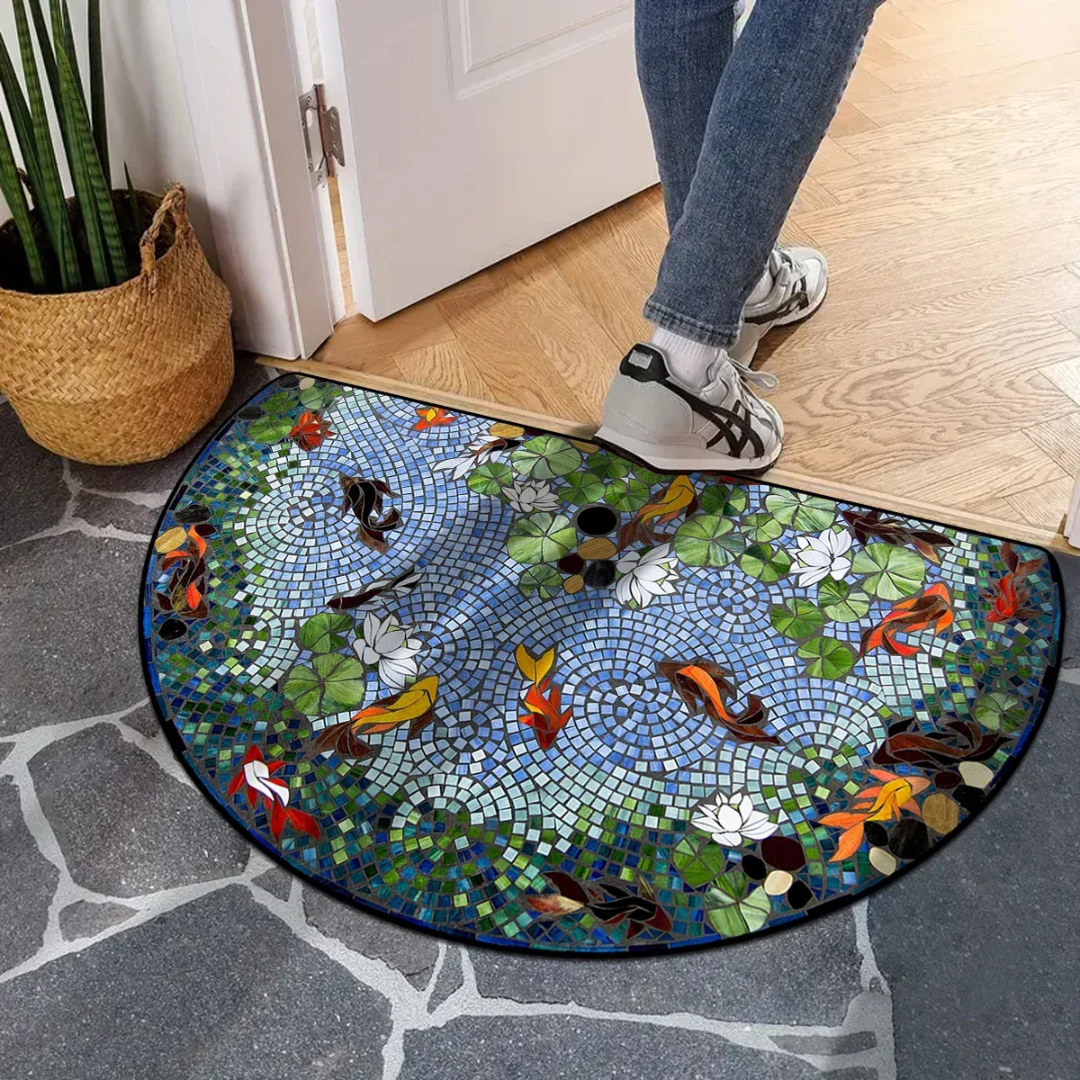 Semi-circular Carpet House Doormat Entrance Door Mat Home Outdoor Rug Entry Garden Decoration Floor Mats Tapete Entrada De Casa