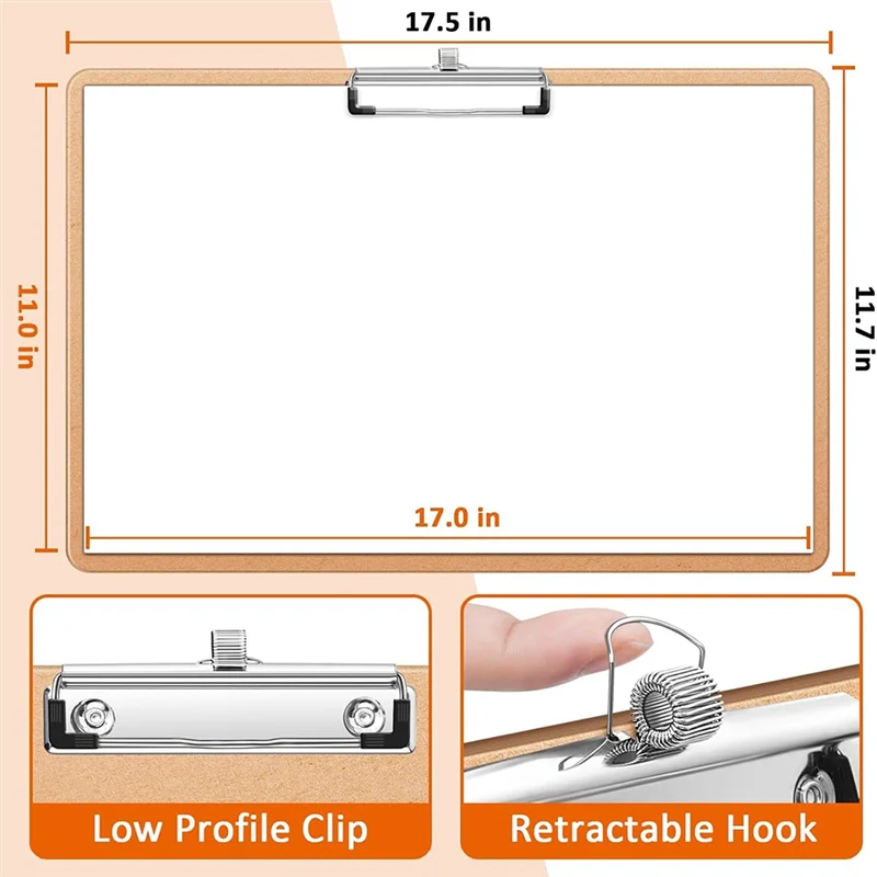 

【Фаворит!】Деревянный буфер обмена 11X17, горизонтальная доска для рисования, доска для рисования с держателем для ручек