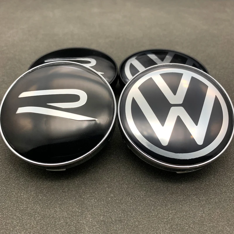 R Logo Car Wheel Center Hub Cap Accessories For Volkswagen VW Polo Golf Touareg Passat Magotan Tiguan Jetta Santana Bora Lavida