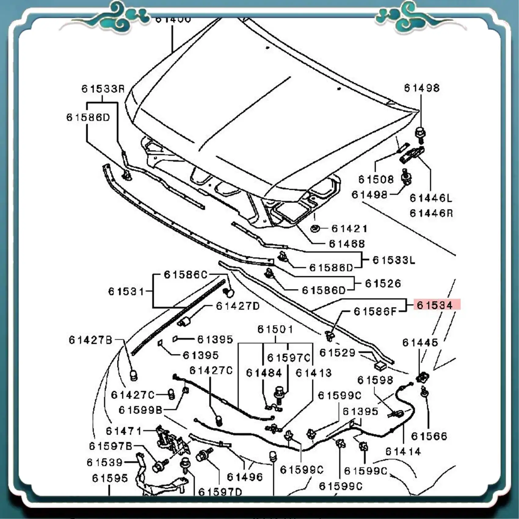 

ABTU-резиновые зажимы для кузова автомобиля Pajero Montero Shogun V93 V97 V98 V95 2007-2020 5902A054