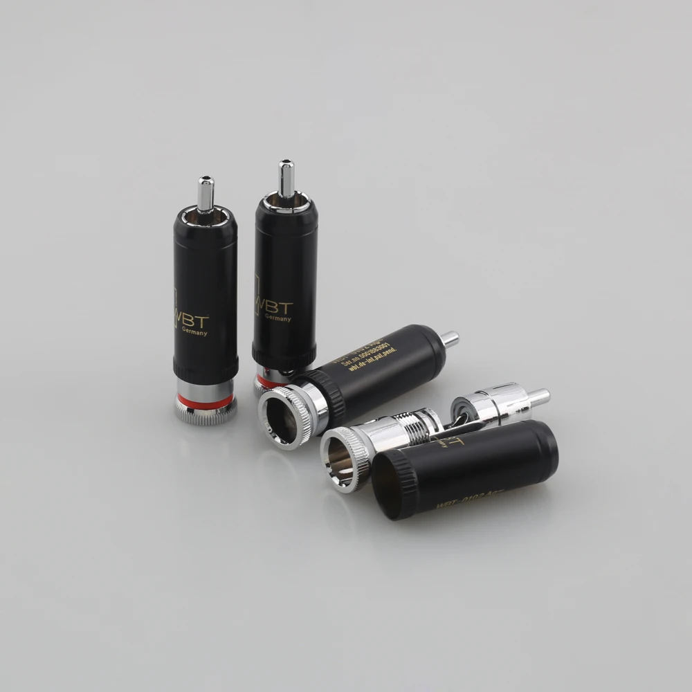 4Pcs HIFI 0102AG Rhodium Mạ Rca Cắm Cho Cáp Tín Hiệu Âm Thanh Rca Kết Nối Âm Thanh Thiết Bị Đầu Cuối Đầu RCA