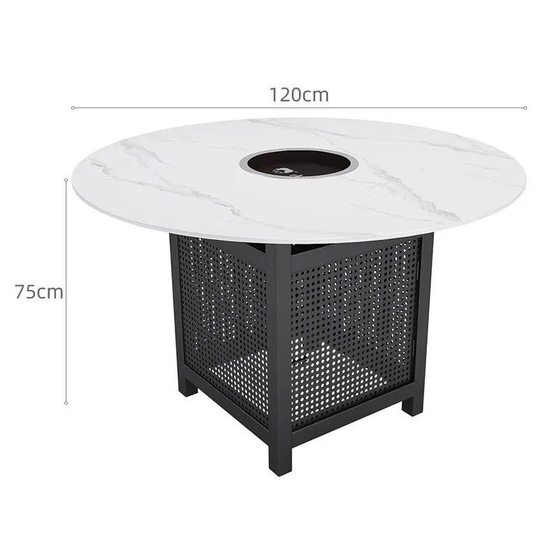 新入荷 ライトラグジュアリー 火鍋石テーブルセット ダイニング＆ホテル用 エレガントなレストラン・カフェ用テーブル