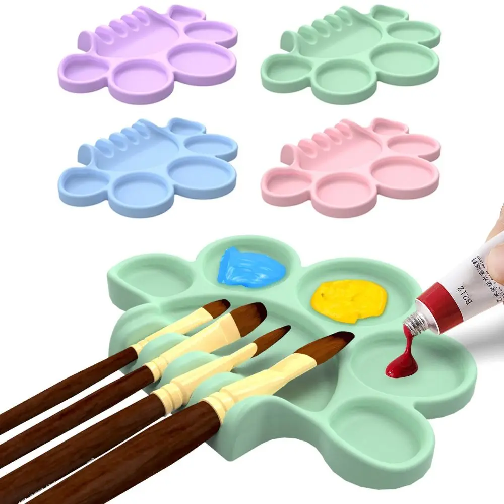 

Силиконовый отсек для палитры краски, легко моющийся лоток для дозирования пигментов с держателем для ручек, лоток для палитры, принадлежности для рисования