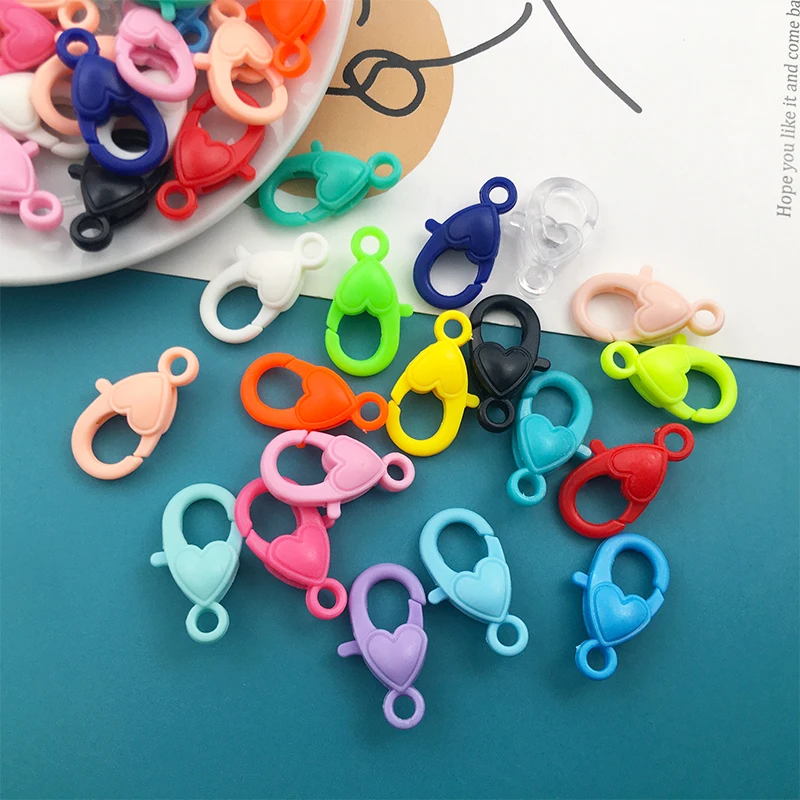 20pcs/lot Acrylic Colorful Jewelry Making Clasps 22x13mm Lobster Clasps for DIY Necklace Bracelets Jewelry Making Findings