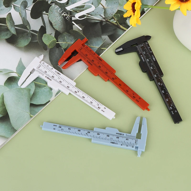 Portable Double Scale 80MM Plastic Eyebrow Measuring Vernier Caliper Caliper Ruler Plastic Permanent Makeup Measurement Tools