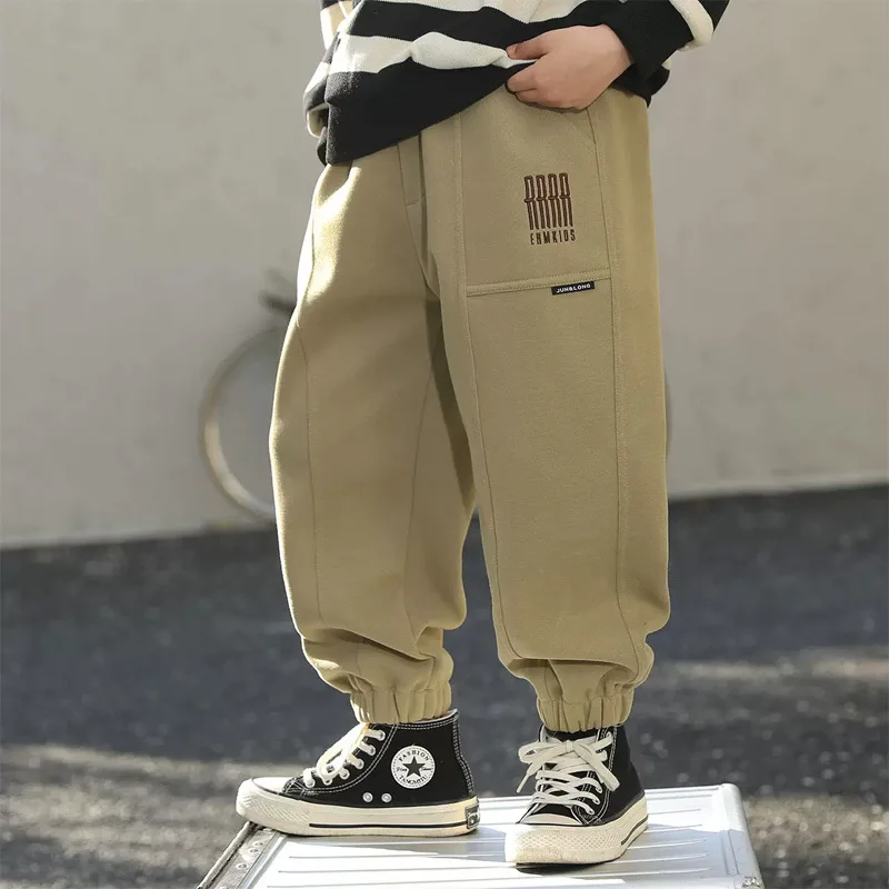 

2024 boy clothes sports pants autumn collection new casual leg binding pants trendy boy clothes，W101