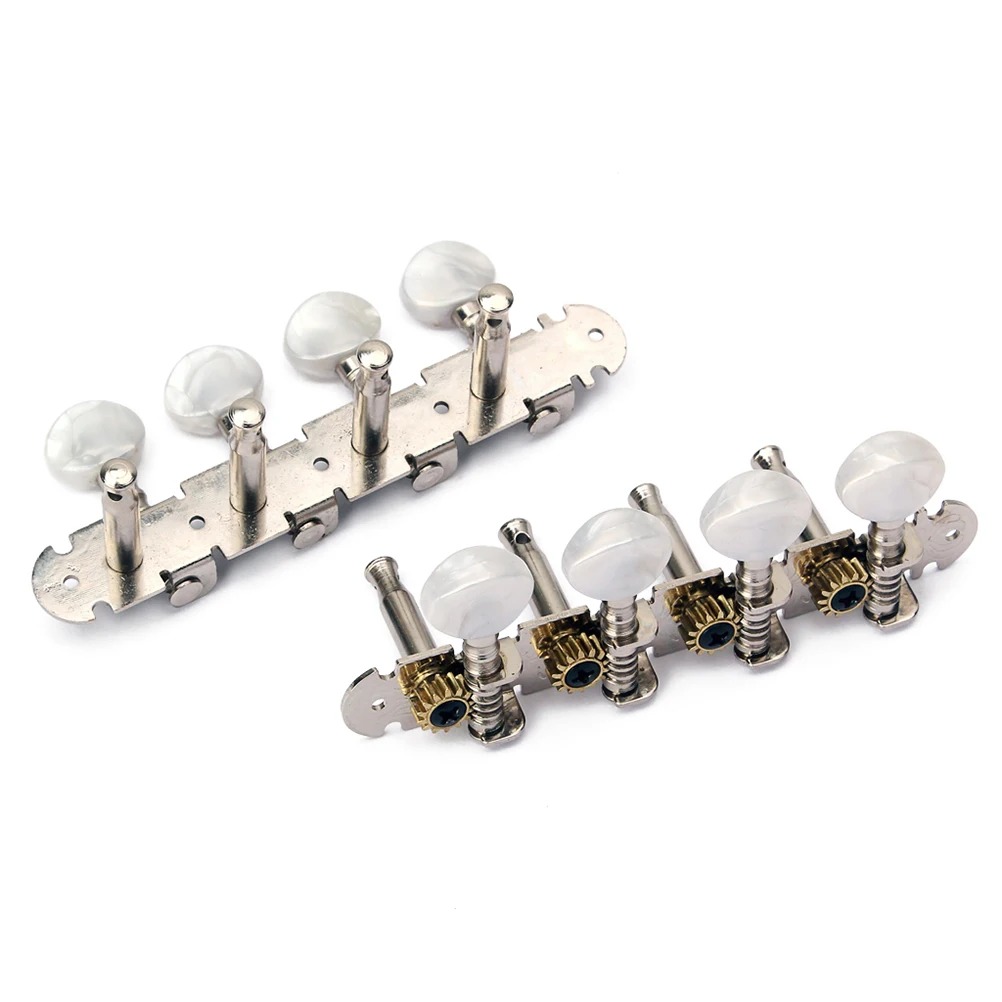 

2pcs 4L 4R Guitar Tuning Pegs Electric Machine Heads Replacement Parts For Round Button Mica Silver Durable