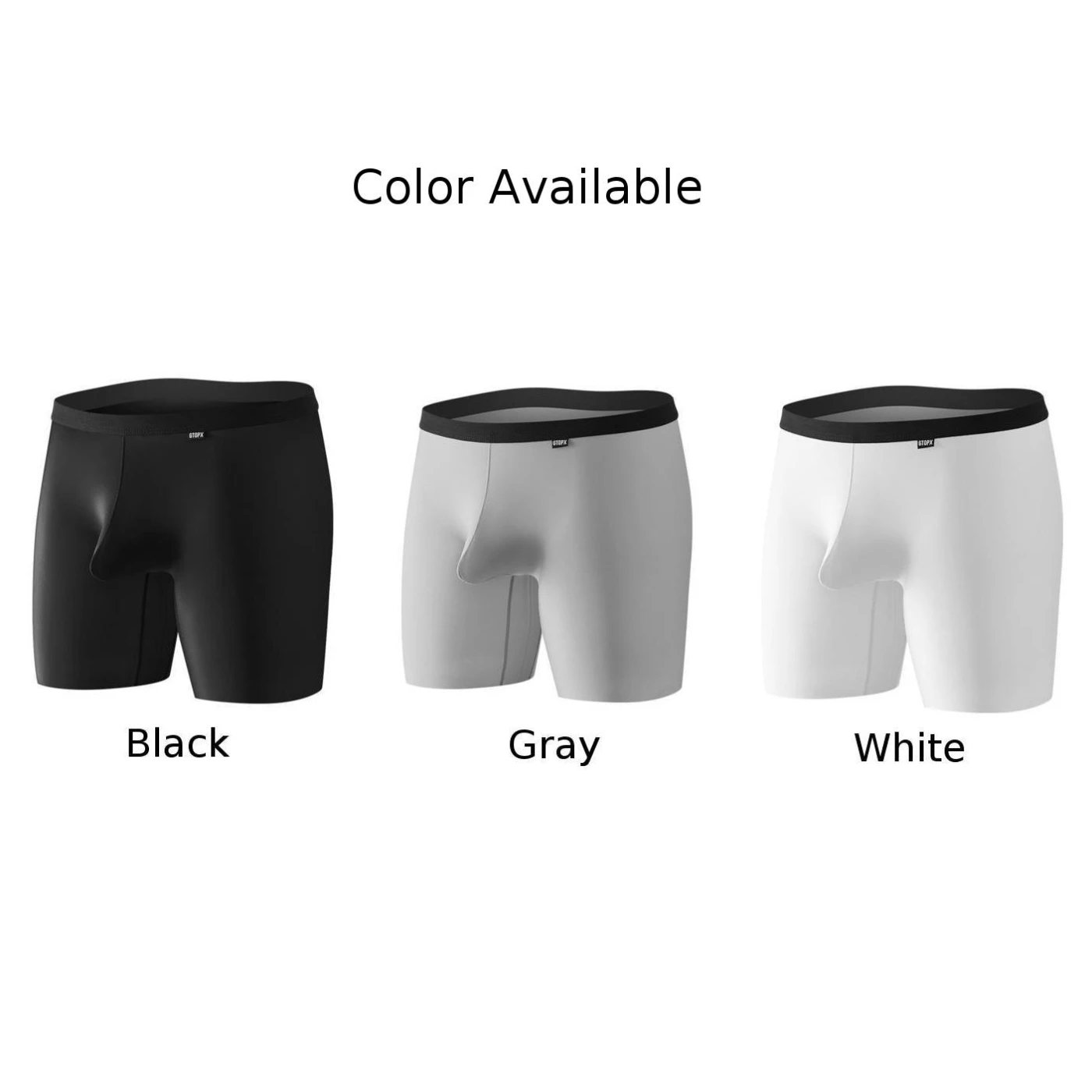 Calcinha de banho sem costura de seda gelo masculina, cintura baixa, cueca em U, cueca, shorts lisos, cuecas, verão