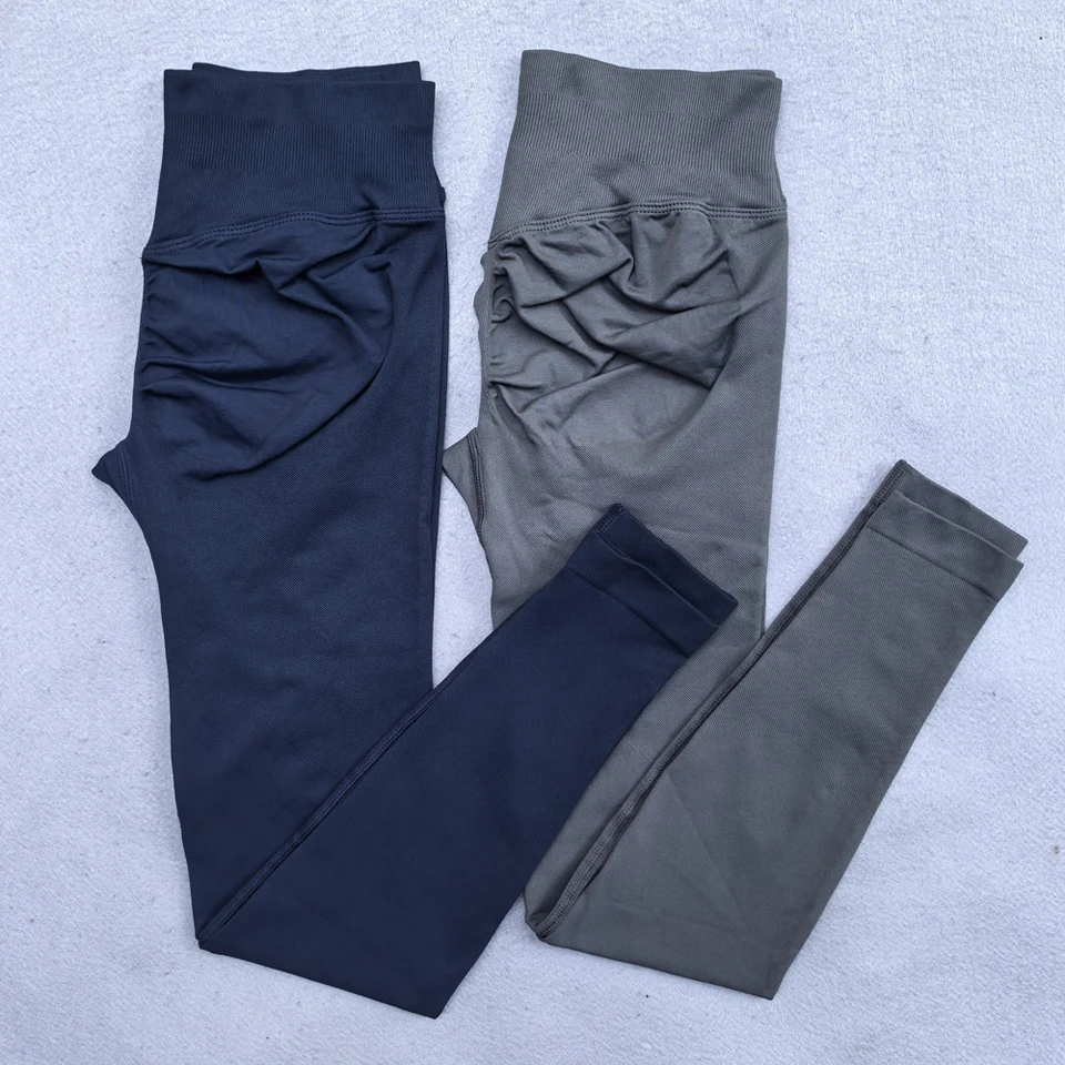 Nova sem costura yoga legging para mulheres scrunch butt lifting ginásio legging treino calças de yoga baixa cintura com nervuras calças esportivas