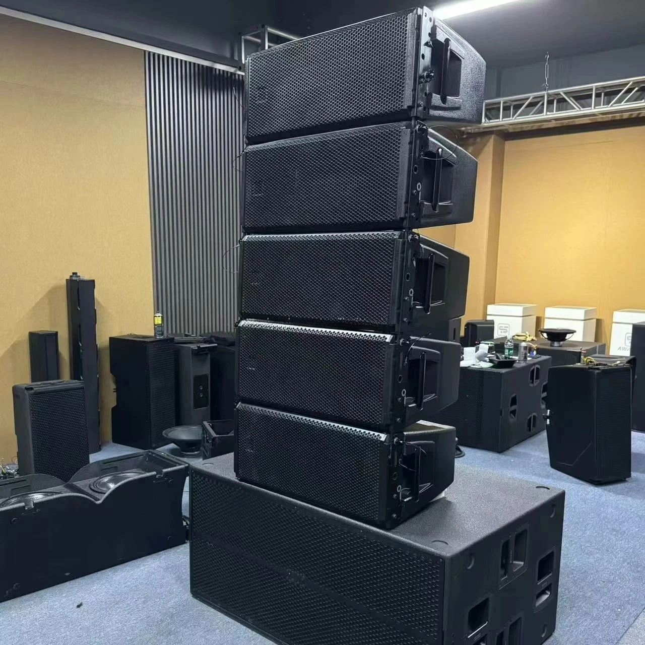 2 Sets HDL 30A Dual 10 Inch Active Line Array Speakers Professional PA System Audio Speaker Plastic Cabinet Sound Equipment