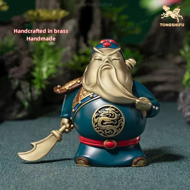 

Master of Copper, Guan Yunchang 'Loyalty As Thick As Clouds', Home Decor Artwork Cartoon Birthday Gift Guan Gong Copper Figurine