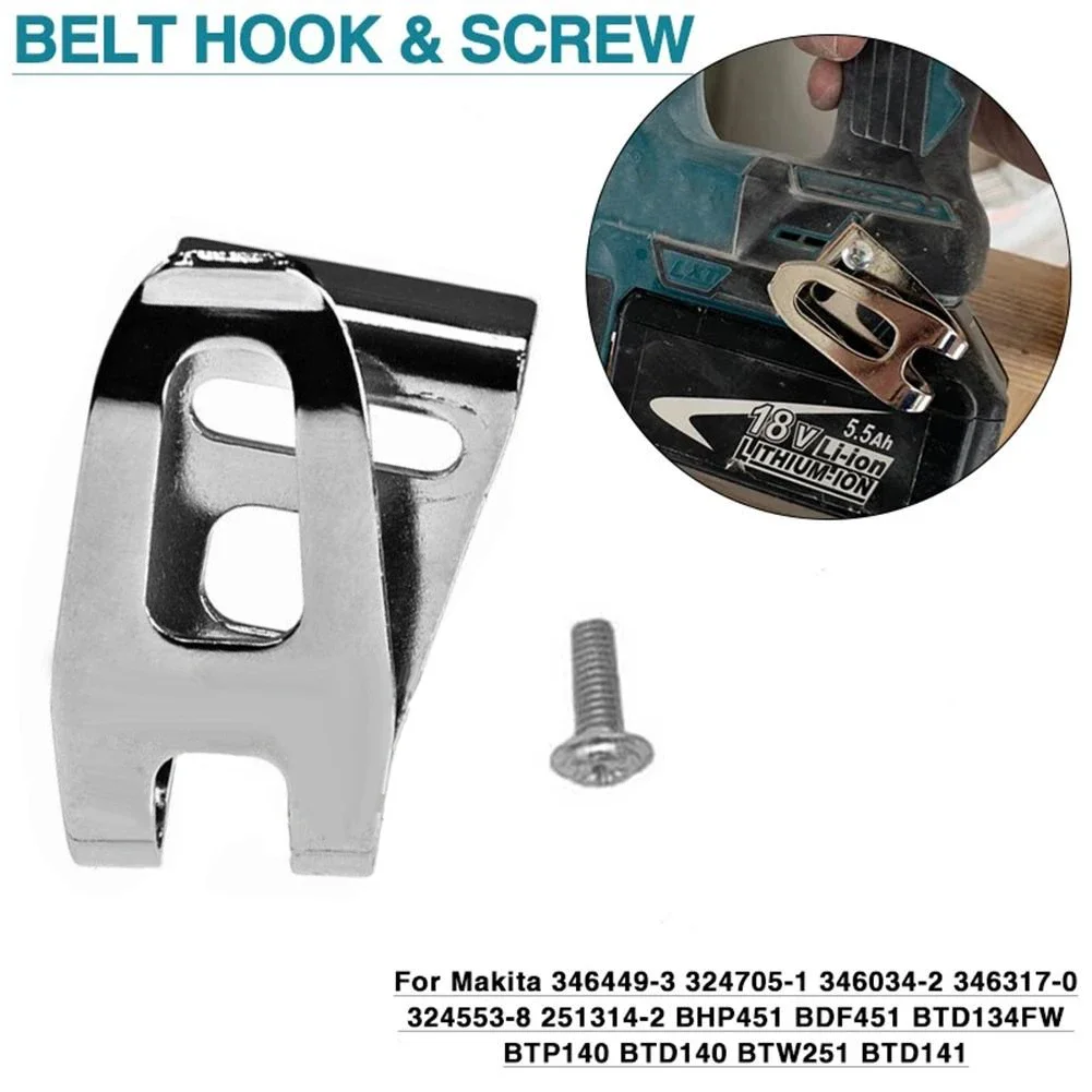 For Belt Hook Clip Bit Holder With Screws 18V Impact Drill Driver LXT 47/57mm For BTD140 BTD142