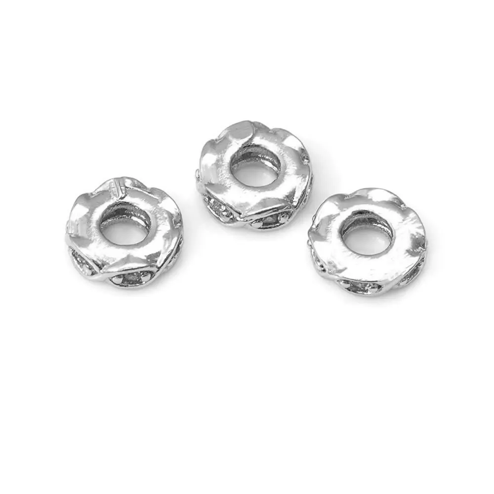 18k cor dourada latão zircão grande buraco roda espaçador contas pulseiras contas de alta qualidade diy acessórios de joias fazendo suprimentos