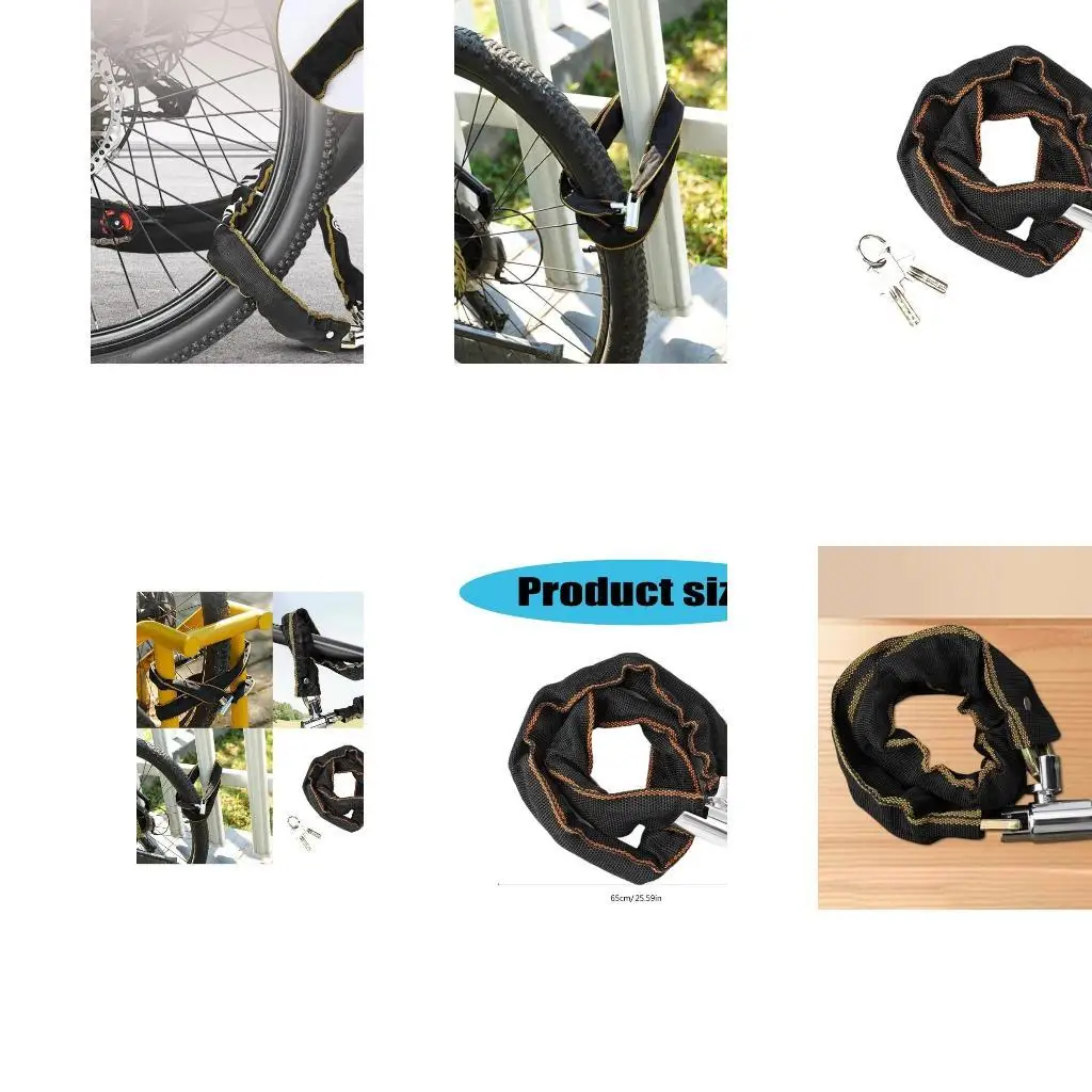 

R6FE Antitheft Mountain Bike Lock Safety Chain Lock With for Scooter, Motorcycle