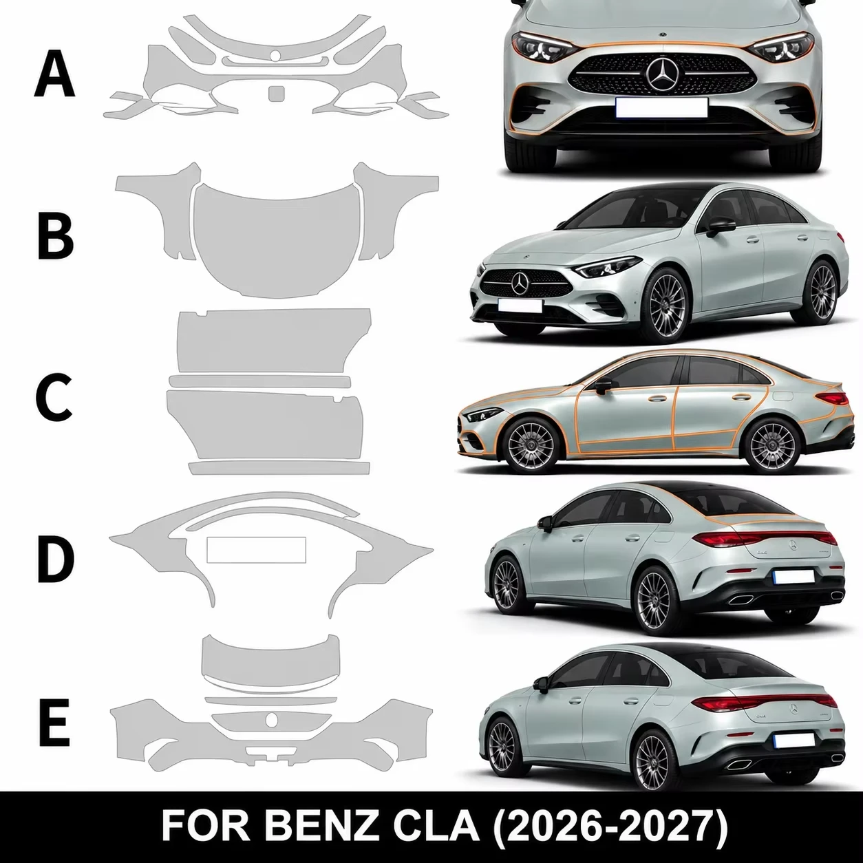 For Mercedes Benz CLA 2026 202 - Tpu Ppf Self Healing Film review and price