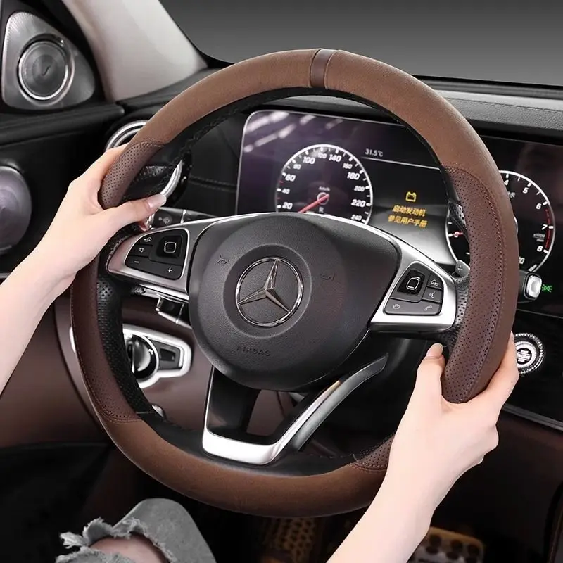 Steering Wheel Cover Winter Baby Velvet Sports Ultra-thin Handle Cover Non-slip Sweat-absorbent D-type All-season Style